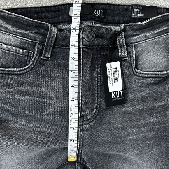 NWT Kut from the Kloth Distressed High Rise Connie Fab Ab Ankle Skinny Raw Hem 2 - Picture 14 of 16